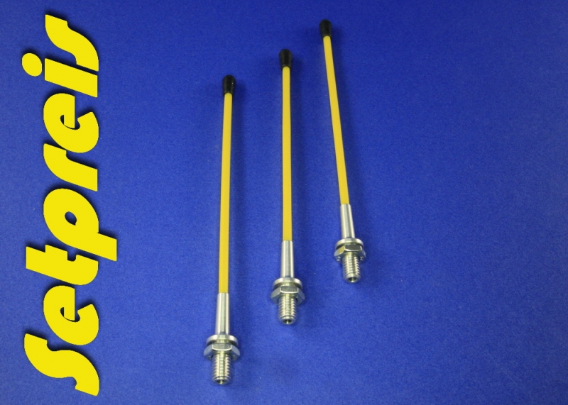 3 x Pieces Set Antenna system 2.4 GHz with aluminum socket with yellow safety tube