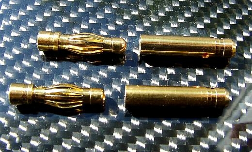 Goldkontaktstecker 4,0 mm Buchse & Stecker