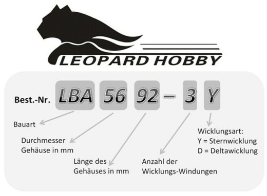 Leopard LBP3674-B/2D Brushless Motor 4polig 3270kV