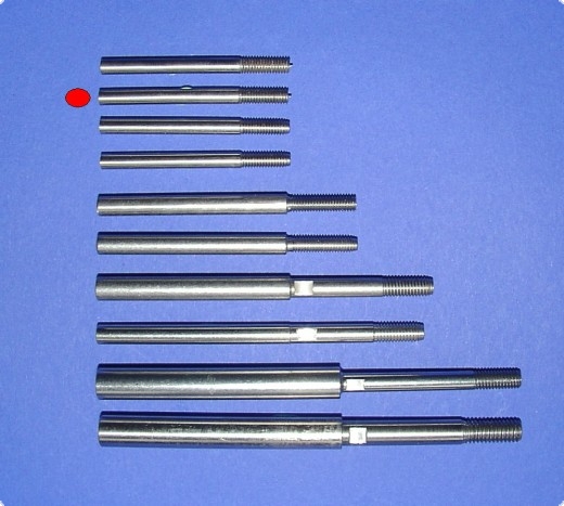 Wellenschaft einzeln A:4 mm / für M4 LI / 2,5 Flex für Propeller M4 mit LINKS Gewinde