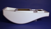 Turtle working boat fiberglass hull with the upper deck