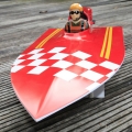 Jumper Fiberglas 1: 5 Outboard mono racer
